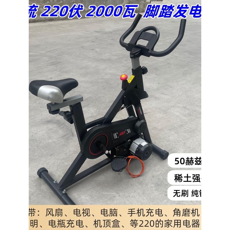 220V伏2000瓦交流脚踏发电机动感单车健身12伏24V36V48V60V72永磁