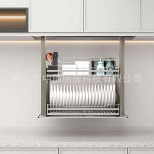 隐藏式厨房吊柜升降拉篮手动升降机调味篮电动厨房升降机