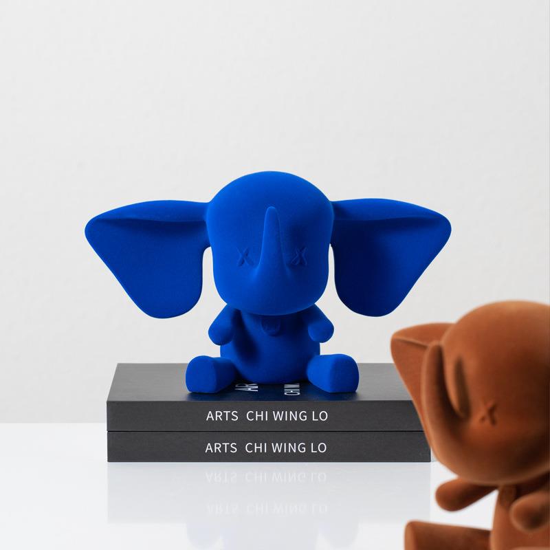 现代创意植绒小飞象摆件卡通软装家居客厅儿童房酒店样板间装饰品