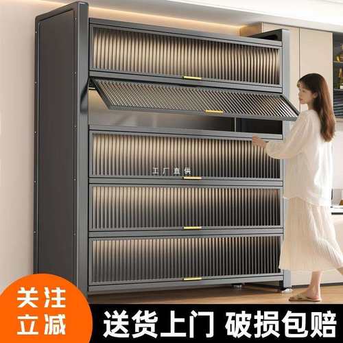 厨房置物架落地多层家用储物架防尘多功能微波炉一体靠墙储物柜子
