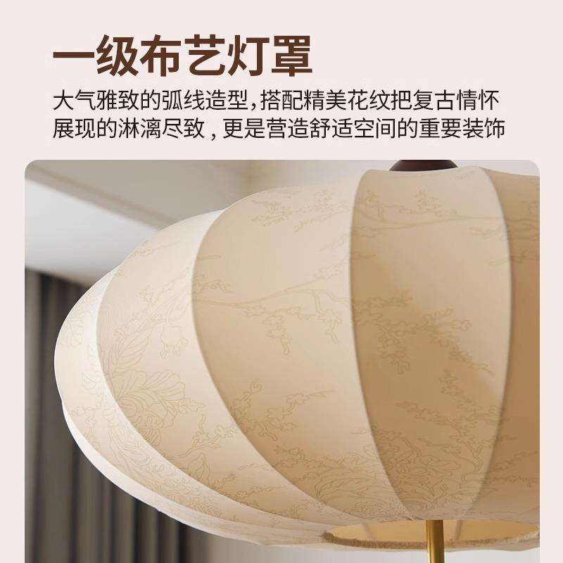 中古风吊灯法式复古书房卧室客厅餐厅吧台灯衣帽间布艺南瓜氛围灯