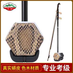 苏州二胡实木琴轸细鳞格子学生老人初学入门儿童胡琴六角灵岩二胡