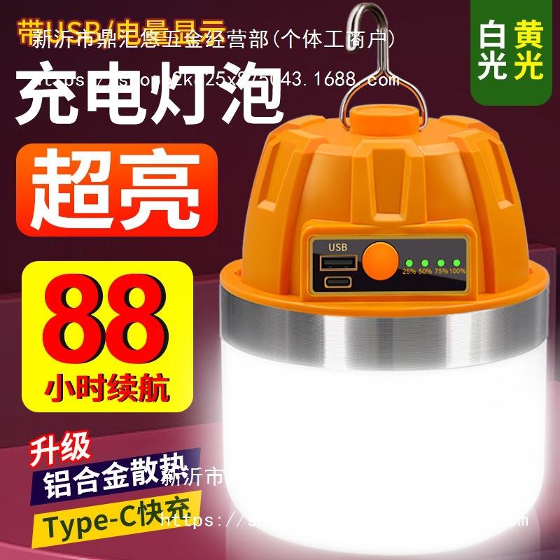 充电照明灯户外露营家用停电应急灯移动式led地摊灯泡夜市摆摊灯