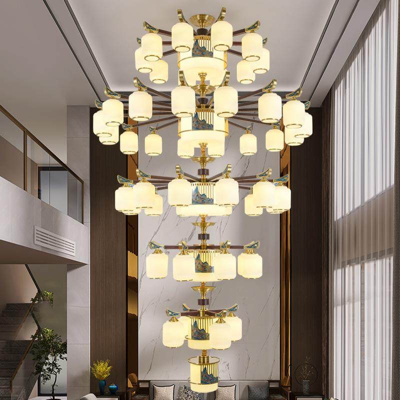 全铜新中式实木吊灯别墅复式楼酒店大堂大厅客厅挑空5层6层大灯,鲜花速递/花卉仿真/绿植园艺,割草机/草坪机,淘宝优惠券,粉丝福利购,淘宝优惠卷