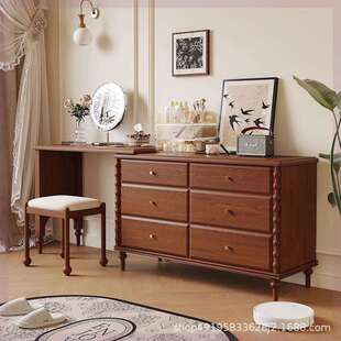 全实木化妆桌梳妆台大司马 复古梳妆台卧室书桌化妆台转角梳妆台