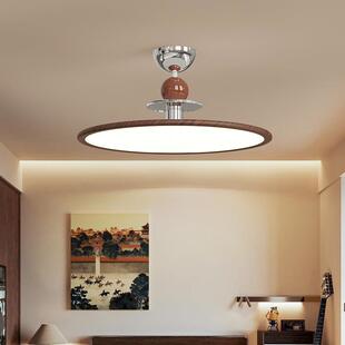 极简超薄飞碟主卧室灯法式奶油风书房灯中古风房间吸顶灯