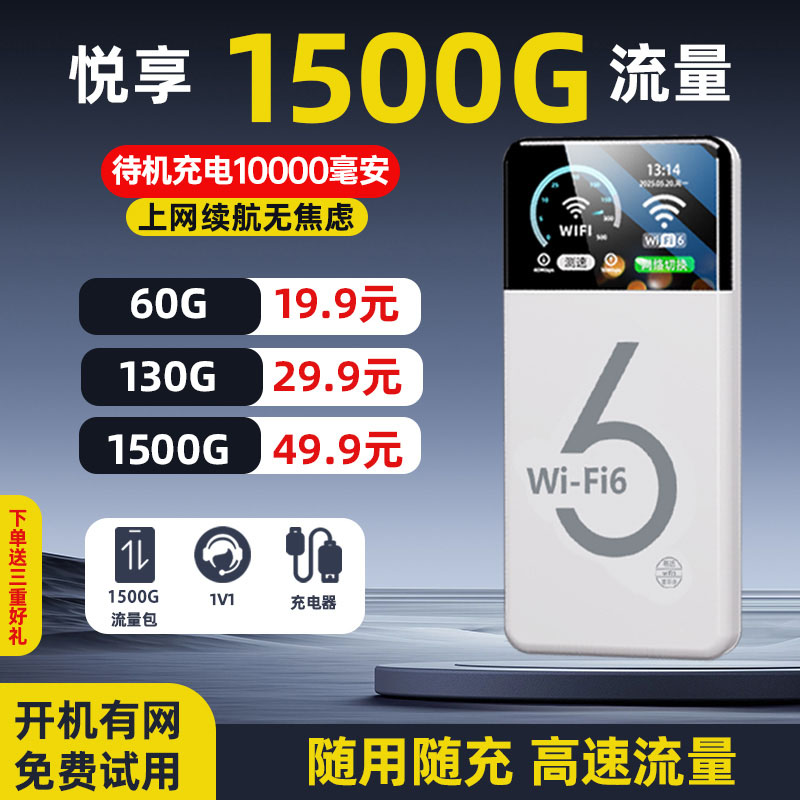 随身wifi2025新款不限速流量全国通用无线网络移动wi-fi6便携式4g三网携带网卡车载路由器wifl热点官方旗舰店