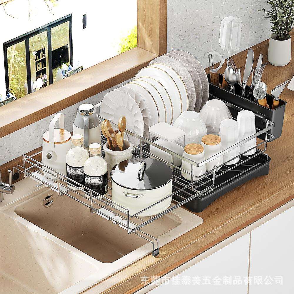 304不锈钢碗盘沥水架厨房置物架家用水槽放碗筷沥水篮碗碟收纳架