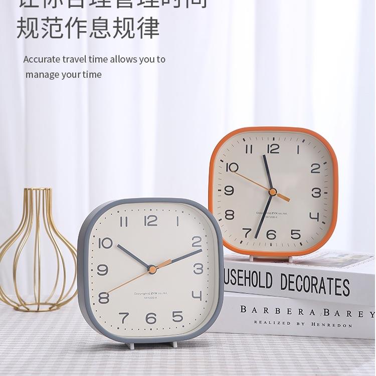 北欧风小台钟客厅座钟极简约现代静音座挂两用卧室儿童房床头摆表