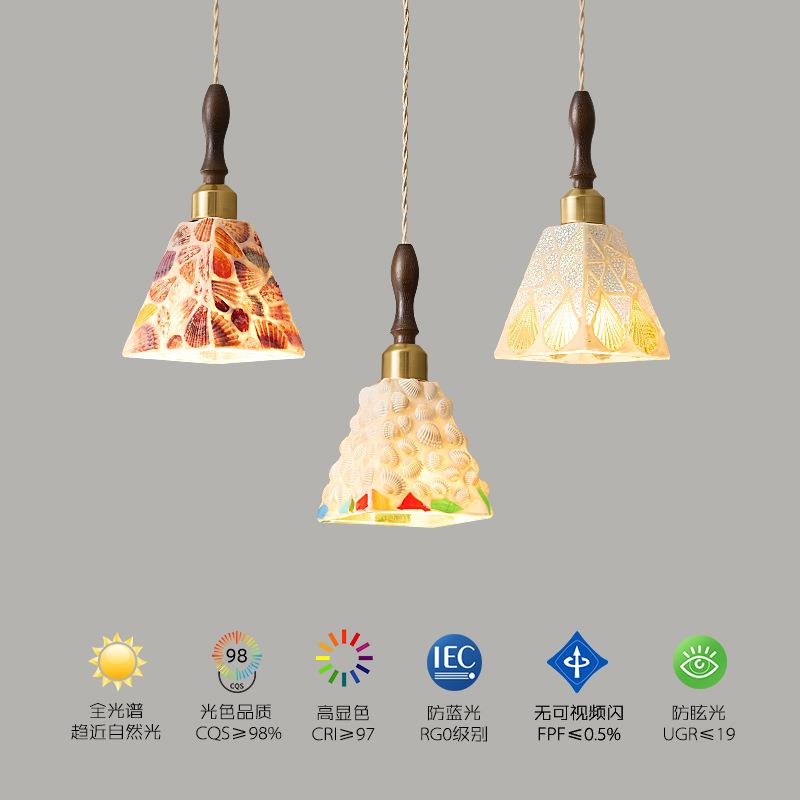 新款复古风床头吊线灯奶油风走廊玄关入户灯现代简约衣帽间小吊灯