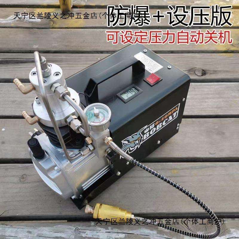 山猫电动高压打气机30mpa高压充气泵40mpa小型单缸水冷打气机筒