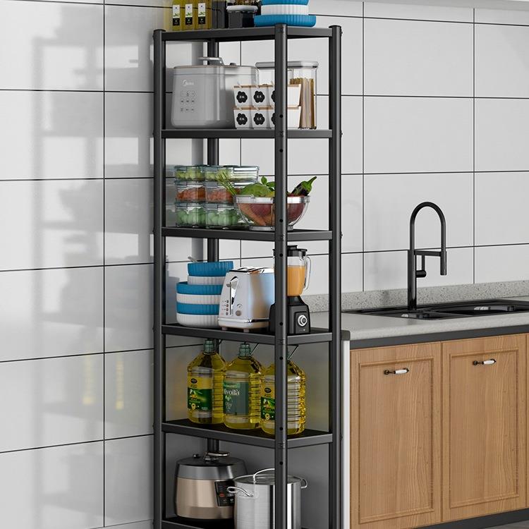 加厚钢制厨房夹缝收纳架落地多层置物架碗盘架冰箱橱柜窄缝隙锅架