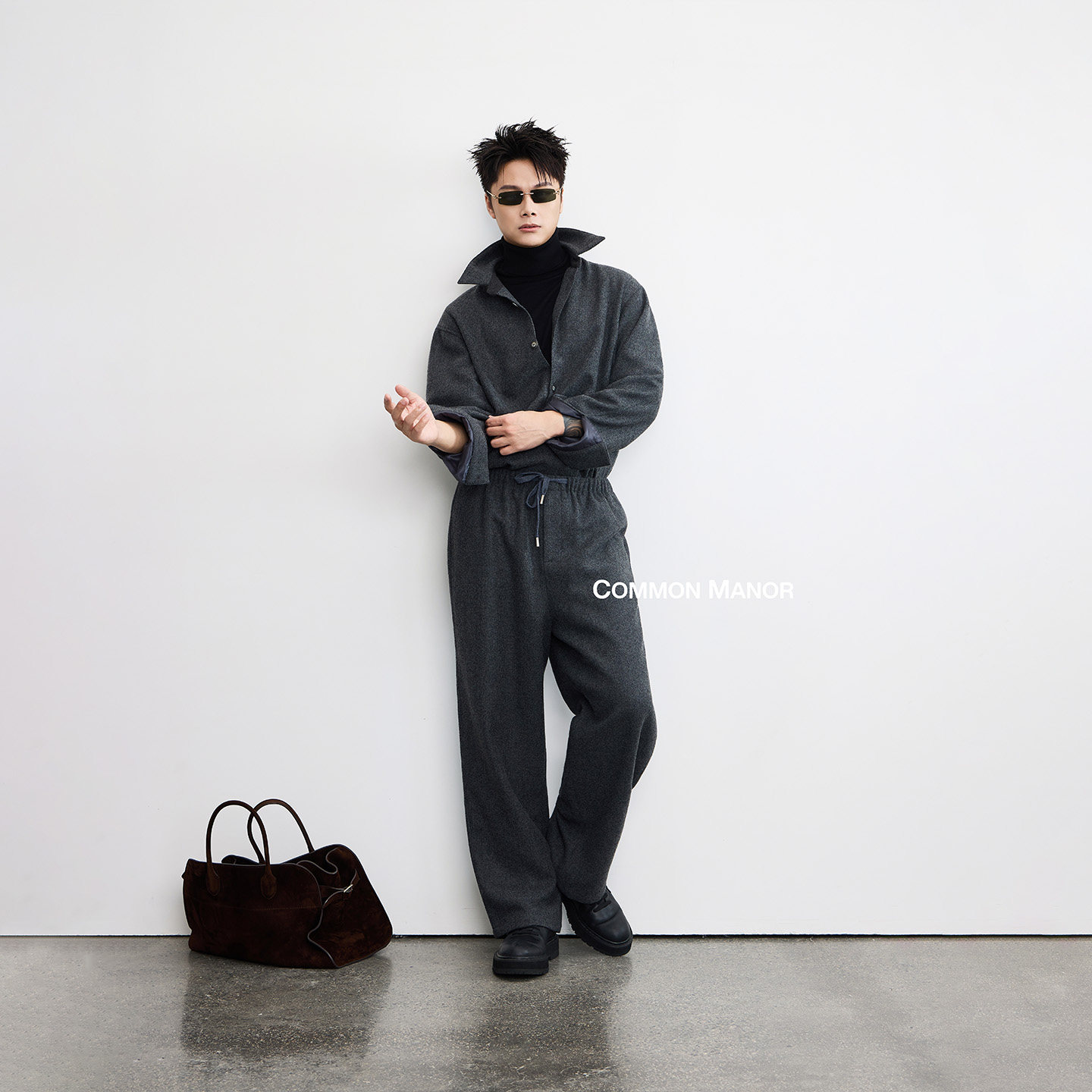 COM25AW【甄选澳洲进口羊毛衬衫套装】奢逸触感宾霸里布男士休闲