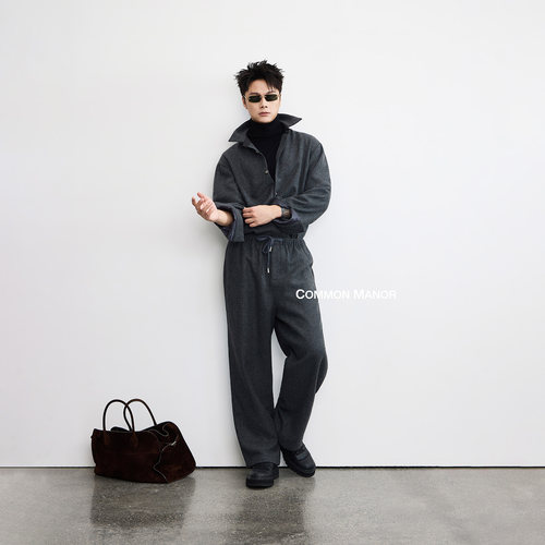 COM25AW【甄选澳洲进口羊毛衬衫套装】奢逸触感宾霸里布男士休闲