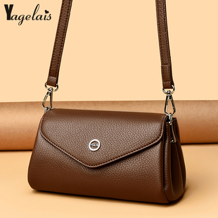 4层小方包2026新款软皮多层单肩斜挎包中年妈妈翻盖零钱手机小包