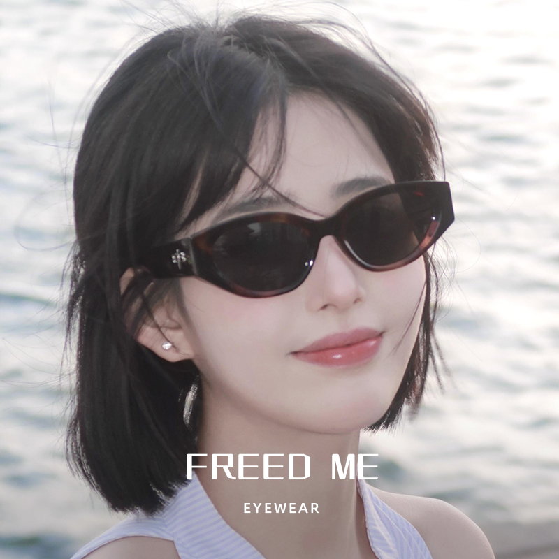 2025新款墨镜女玳瑁色猫眼糖果镜防晒防紫外线偏光太阳眼镜3123