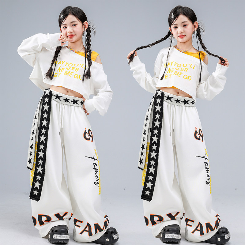 潮酷女童爵士舞宽松阔腿演出套装