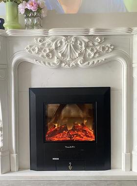 大理石壁炉石雕法装雕花式汉白玉简约美炉式家居饰壁架石93880材