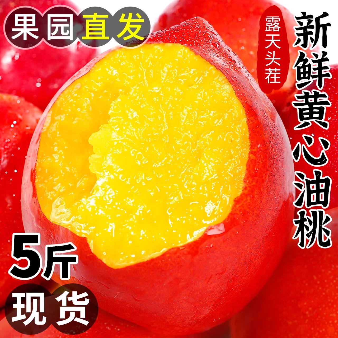 2025年新鲜脆甜黄心红油桃当季桃园现摘桃子甜桃水果脆桃非毛桃