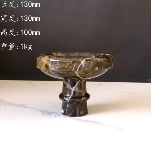 现代新中式轻奢风格大理石托盘高端置物果盘客厅茶几饰品样板间装