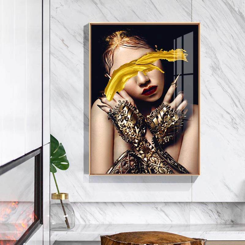 北欧饭厅装饰画现代简约客厅抽象轻奢挂画办公室艺术单幅竖版壁画