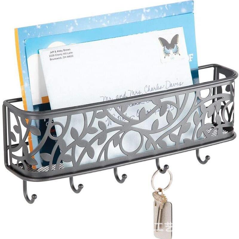北美铁艺墙壁式信件钥匙收纳架邮件分类器玄关钥匙挂钩装饰置物架