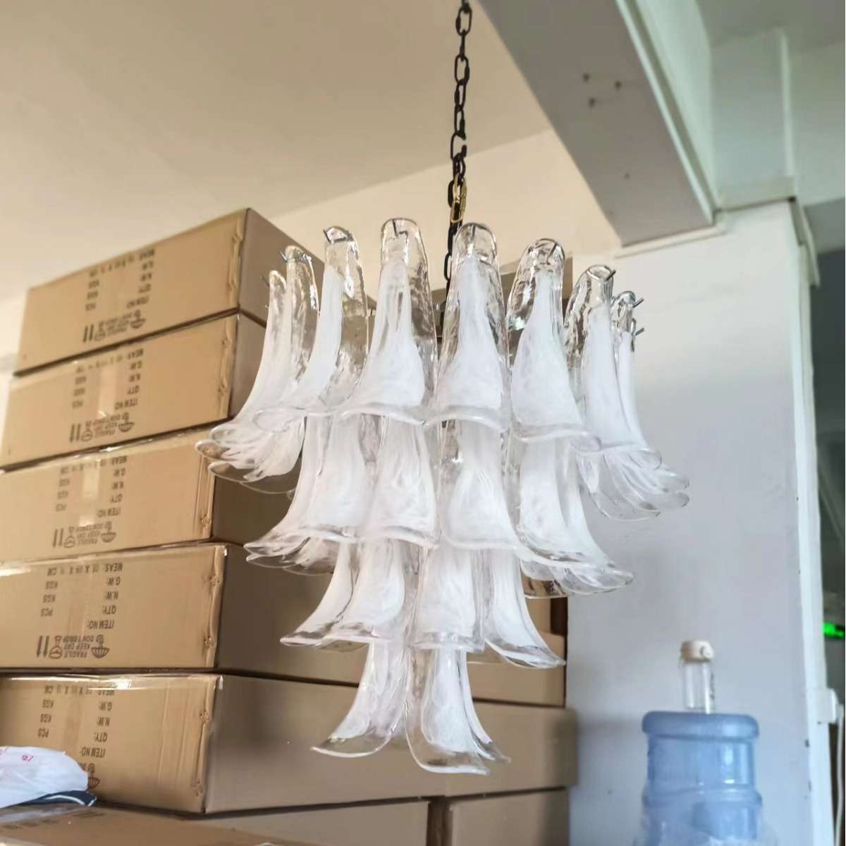 全光谱护眼中古云雾手工玻璃吊灯 美式复古客厅轻奢餐厅马蹄吊灯