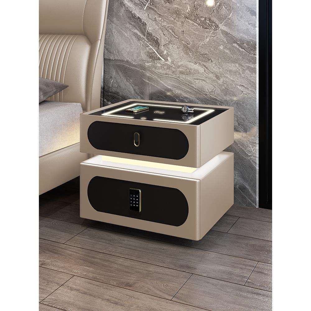 悬浮智能床头柜现代简约无线充电意式极简卧室家用创意网红床边柜