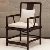 新中式 靠背椅现代休闲椅商业办公洽谈椅子设计师实木餐椅组合白胚