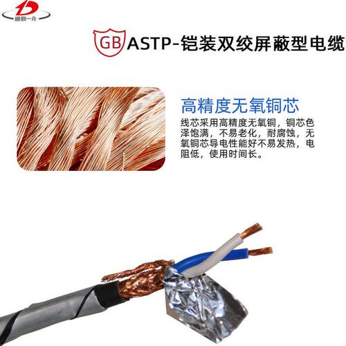 加强型国标全铜ASTP-120Ω铠装通讯线CAN总线双绞屏蔽信号线2-4芯
