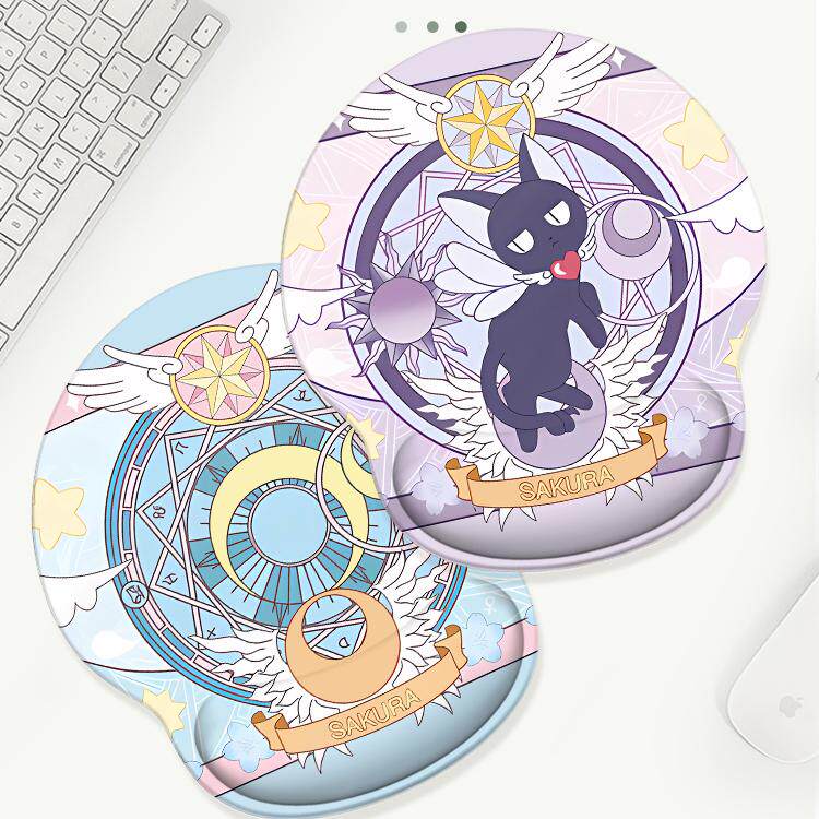 百变小樱护腕鼠标垫魔法阵可爱卡通女生办公硅胶垫电脑键盘托套装