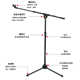 全金属加重型麦架话筒支架专业落地式 900 麦克风支架 Damuzhi