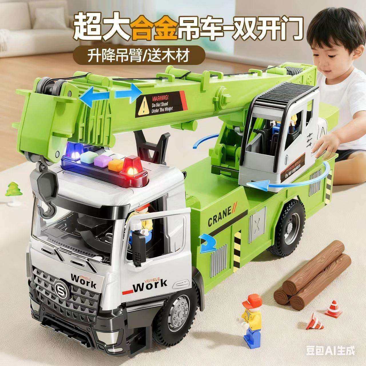 超大号吊车玩具套装男孩工程车挖掘机卡搅拌车儿童合金小汽车模型,玩具/童车/益智/积木/模型,毛绒/玩偶/公仔/布艺类玩具,淘宝优惠券,粉丝福利购,淘宝优惠卷