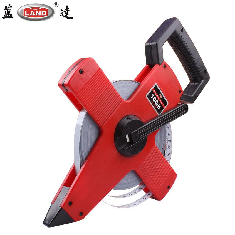 蓝达LAND架式长钢卷尺 30/50/100米长卷尺 拉尺 插地尺米尺J6系列