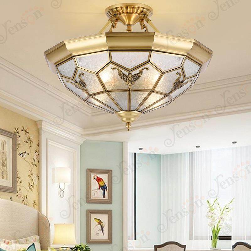 全铜卧室吸顶灯美式led简约现代简欧式客厅餐厅灯阳台书房灯超亮