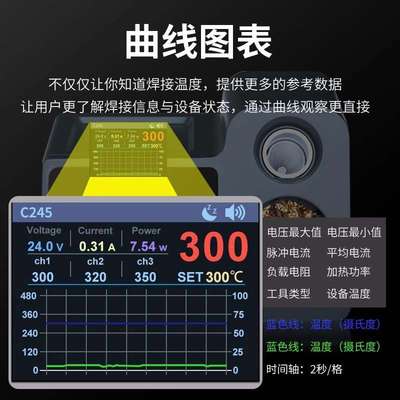 S4大功率焊台兼容T12/210/245/115手柄200W数显9号技师维修电烙铁