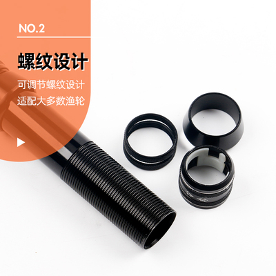 极速金属款d自紧鱼轮座卡座坐管式免胶粘收缩手竿改装矶竿海竿路