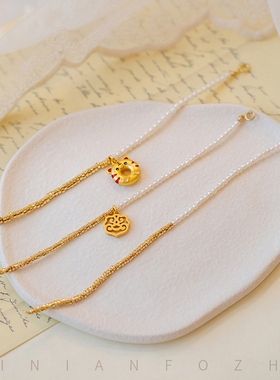 极速网红新品珍珠手链女14vk包金小老虎天然淡水珍珠手串简约百搭