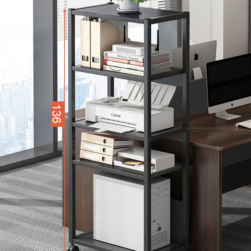 极速可移动办公室落地印表机置物架多层收纳N书架带轮小型电脑主