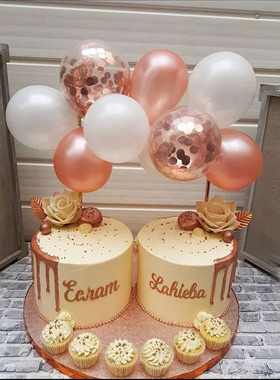 极速Metal segquin cake decoration balloon plugin dessert 蛋