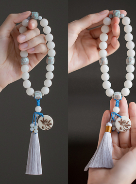 极速网红新品白玉菩提根手串w十八子18颗汉服配饰女挂件菩提子手