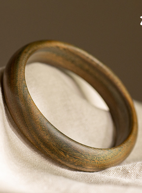 极速檀木手镯绿檀小叶紫檀木女款饰品文艺复古民族V风简约手环手