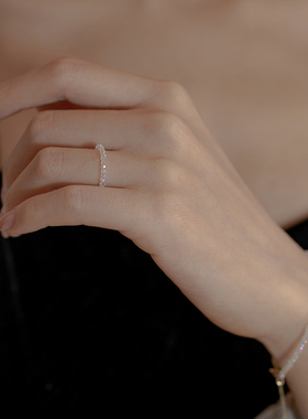 极速手工a定制 奥地利迷你水晶ab彩14k包金超闪水晶戒指女极细软