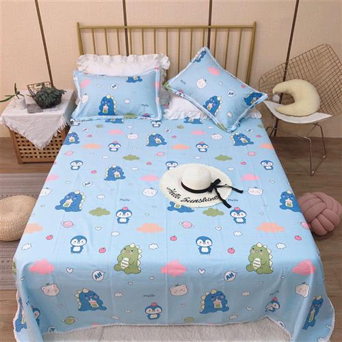 极速202d3新款夏季细沙老粗布牀单四季布牀单枕套全棉老粗布凉席