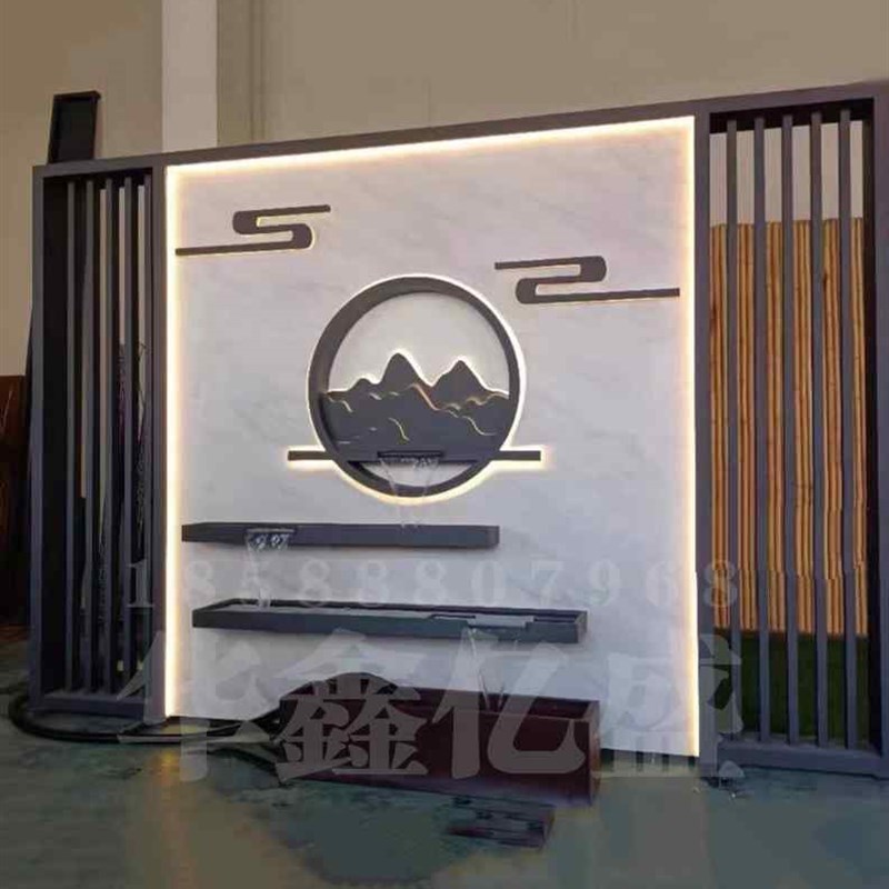 极速不锈钢屏风h深咖色新中式入户玄关隔断园林景观格栅庭院金属