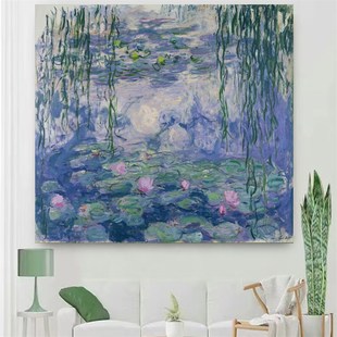 极速莫奈抽象艺术挂布简约客厅沙发背景墙装 N饰布卧室布置挂毯画