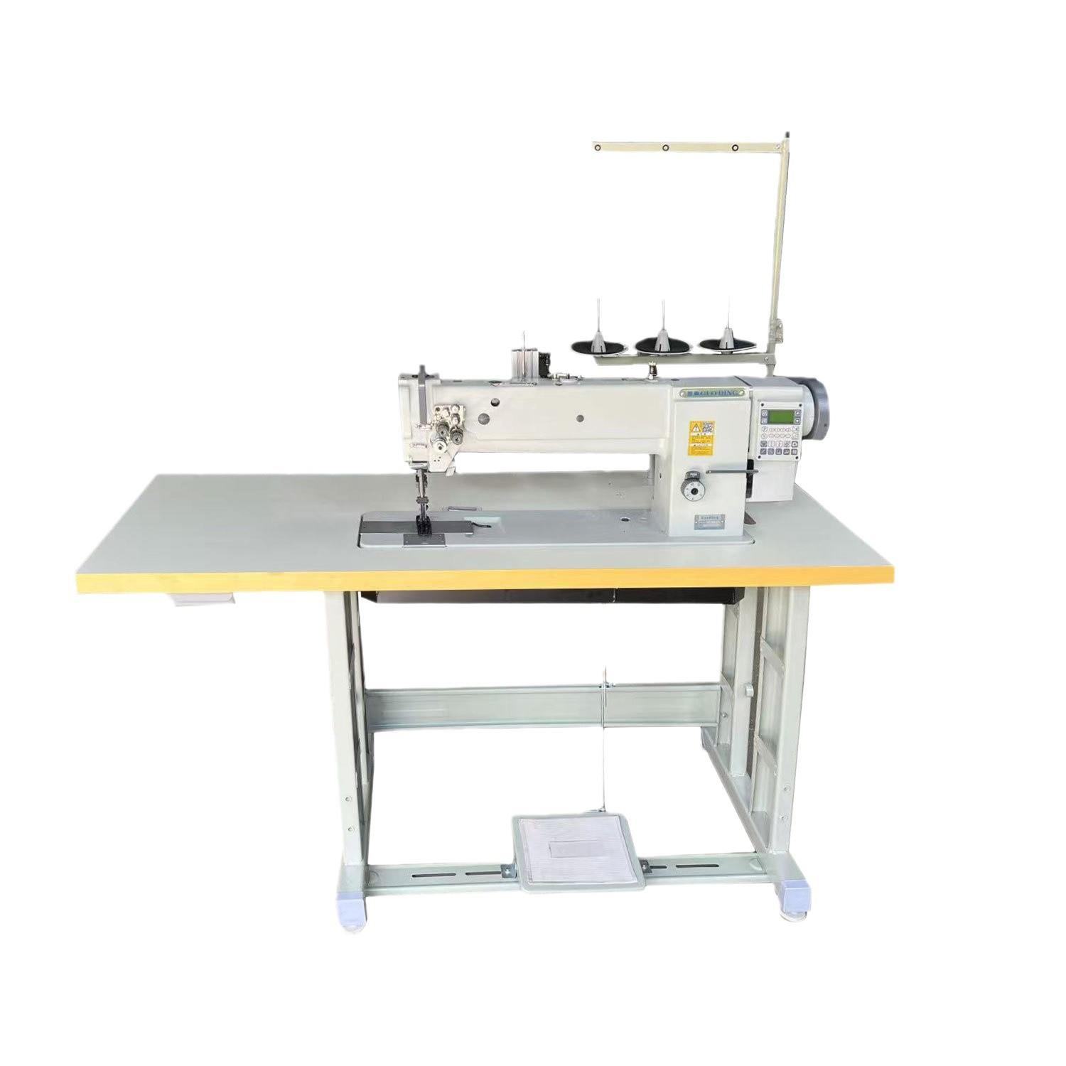 三同步厚料电脑双针缝纫机汽车脚垫拼缝针车凉席沙发箱包家访