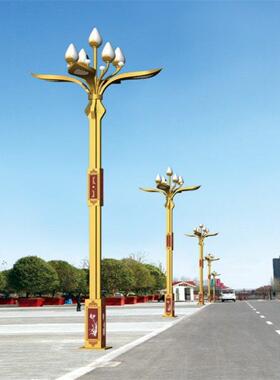 户外中华灯多头路灯庭院景观高杆灯10/12米中式灯玉兰灯厂家