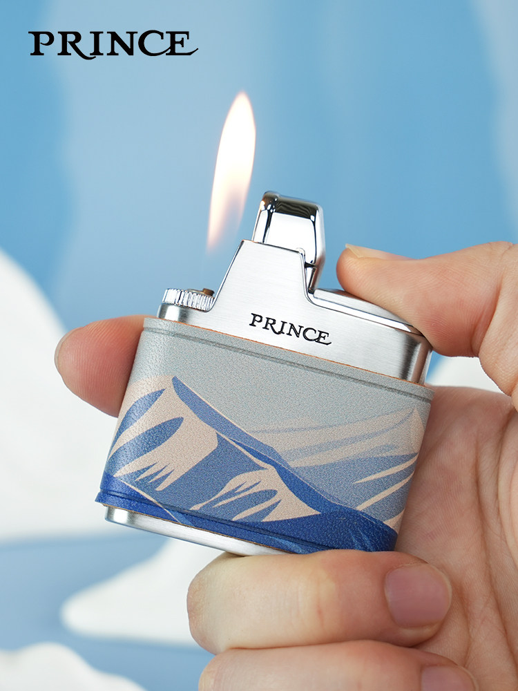 Зажигалка для японского принца Prince lighter с натуральным шлифовальным кругом, зажигалка из кожи в стиле ретро в подарок парню Изображение 1