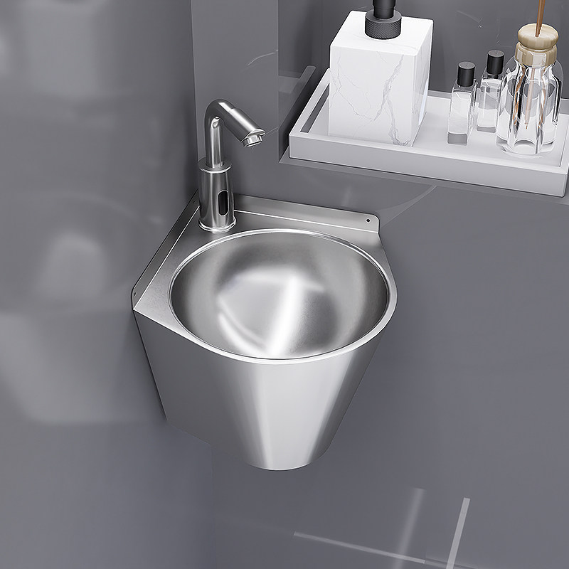 304不锈钢小户型家用挂墙式三角形洗手盆房车移动厕所洗脸盆阳台,家装主材,挂墙式洗脸盆,淘宝优惠券,粉丝福利购,淘宝优惠卷